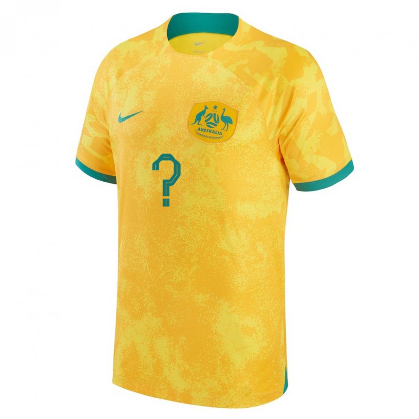 Bambino Maglia Australia Il Tuo Nome #0 D'oro Kit Gara Home 22-24 Maglietta