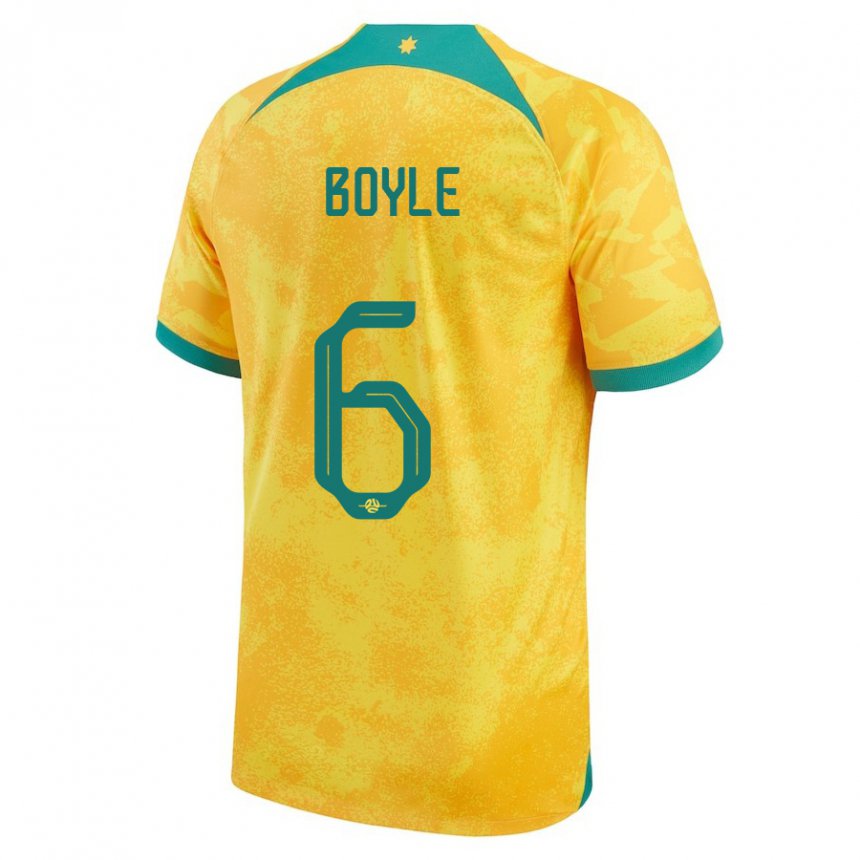 Bambino Maglia Australia Martin Boyle #6 D'oro Kit Gara Home 22-24 Maglietta