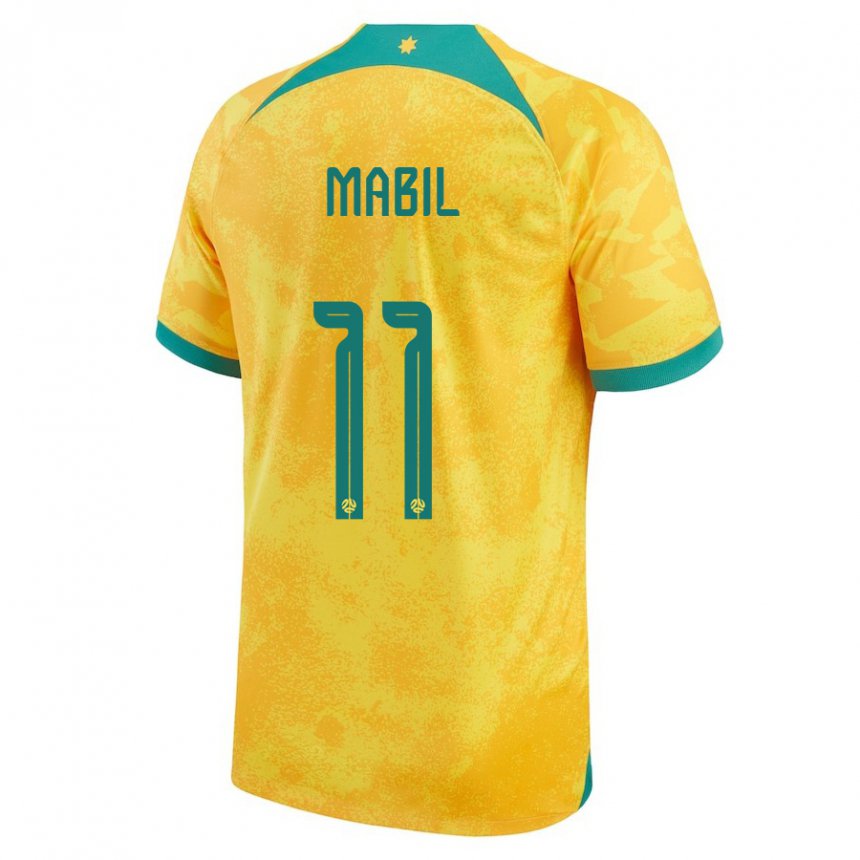 Bambino Maglia Australia Awer Mabil #11 D'oro Kit Gara Home 22-24 Maglietta