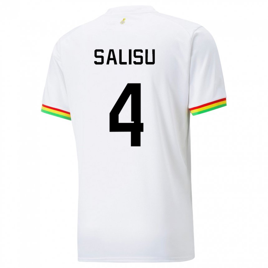 Bambino Maglia Ghana Mohammed Salisu #4 Bianco Kit Gara Home 22-24 Maglietta