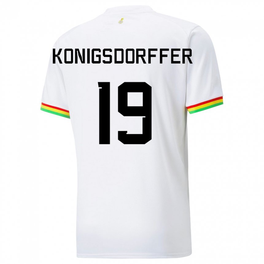 Bambino Maglia Ghana Ransford-yeboah Konigsdorffer #19 Bianco Kit Gara Home 22-24 Maglietta