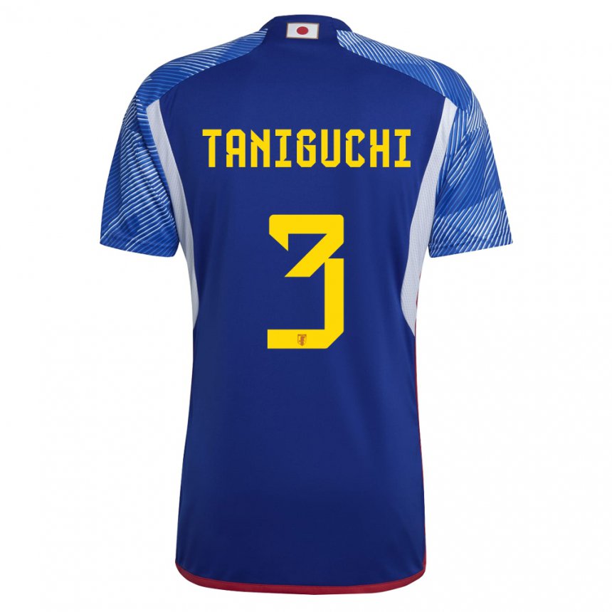 Bambino Maglia Giappone Shogo Taniguchi #3 Blu Reale Kit Gara Home 22-24 Maglietta