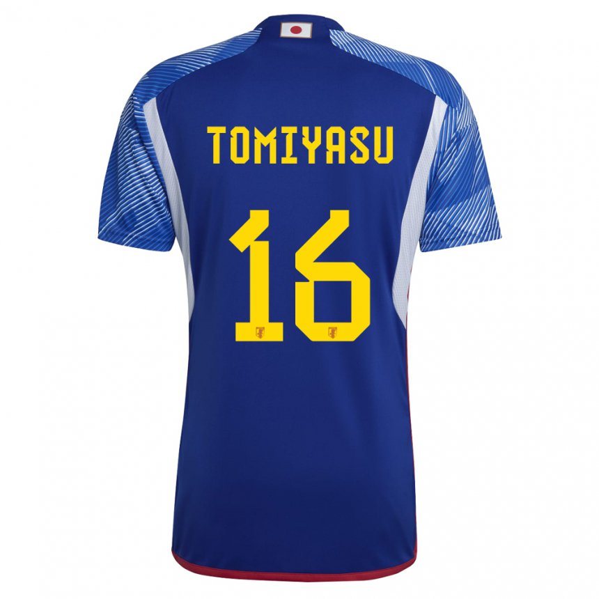 Bambino Maglia Giappone Takehiro Tomiyasu #16 Blu Reale Kit Gara Home 22-24 Maglietta