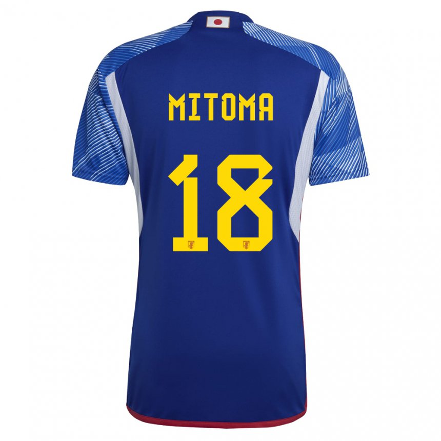 Bambino Maglia Giappone Kaoru Mitoma #18 Blu Reale Kit Gara Home 22-24 Maglietta