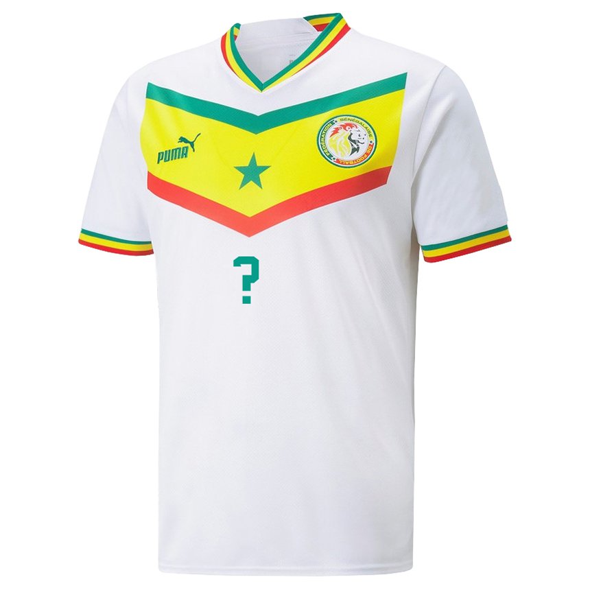 Bambino Maglia Senegal Il Tuo Nome #0 Bianco Kit Gara Home 22-24 Maglietta