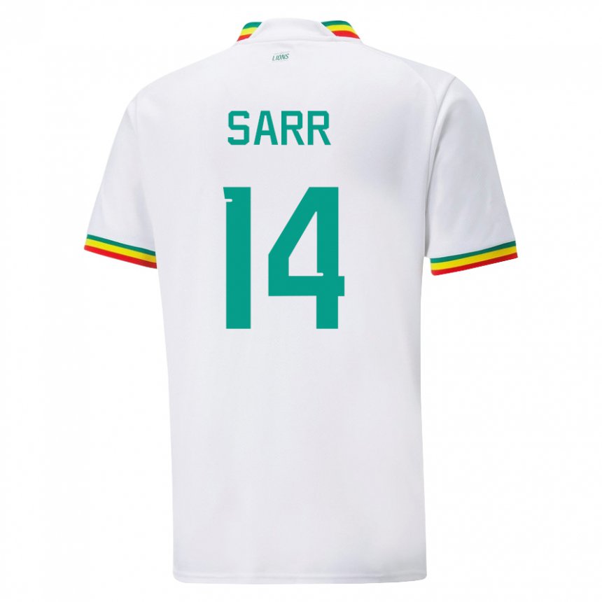 Bambino Maglia Senegal Pape Sarr #14 Bianco Kit Gara Home 22-24 Maglietta