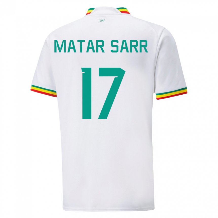 Bambino Maglia Senegal Pape Matar Sarr #17 Bianco Kit Gara Home 22-24 Maglietta