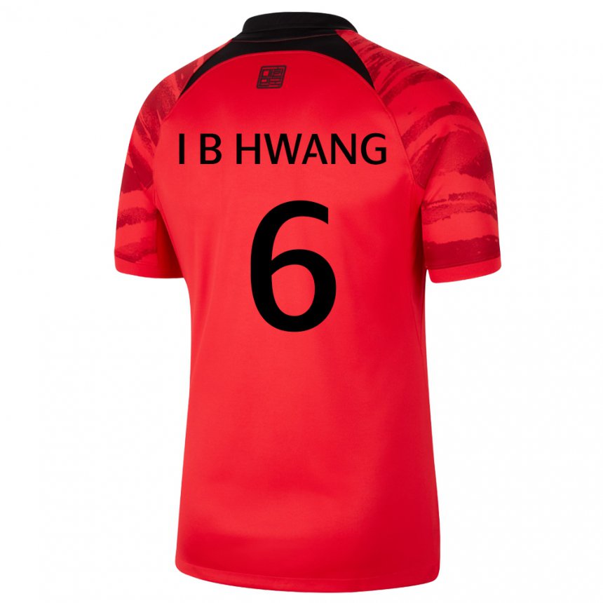 Bambino Maglia Corea Del Sud In-beom Hwang #6 Rosso Nero Kit Gara Home 22-24 Maglietta