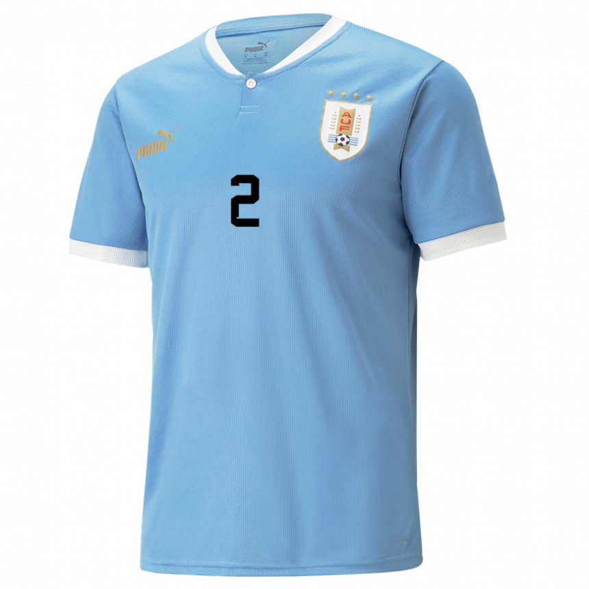 Bambino Maglia Uruguay Agustin Rogel #2 Blu Kit Gara Home 22-24 Maglietta