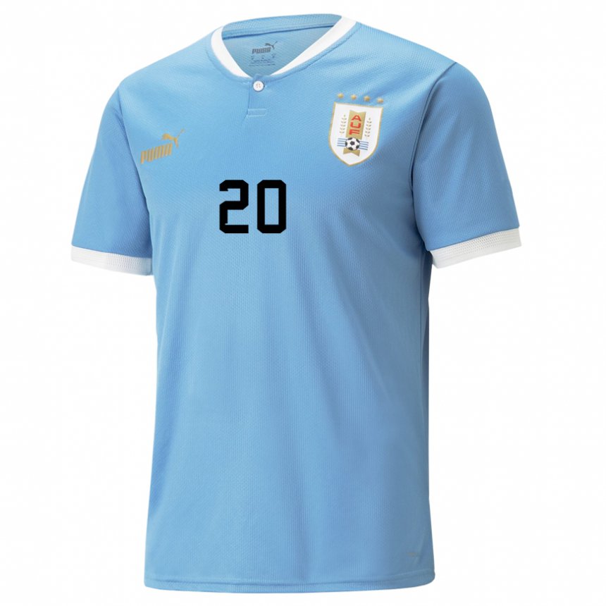 Bambino Maglia Uruguay Diego Rossi #20 Blu Kit Gara Home 22-24 Maglietta