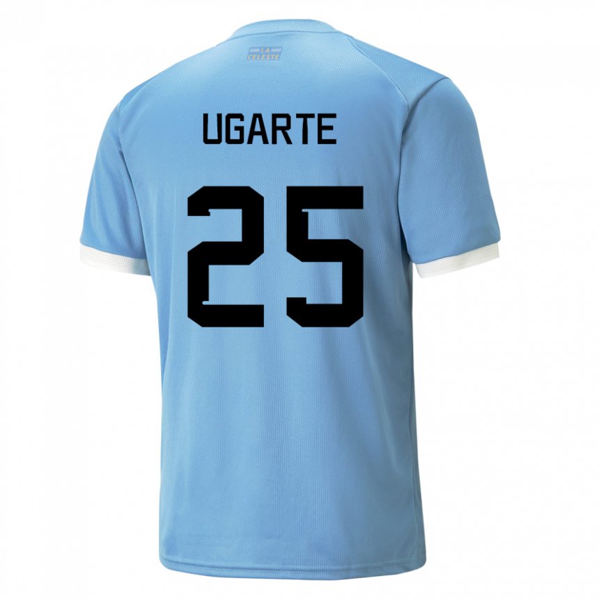 Bambino Maglia Uruguay Manuel Ugarte #25 Blu Kit Gara Home 22-24 Maglietta