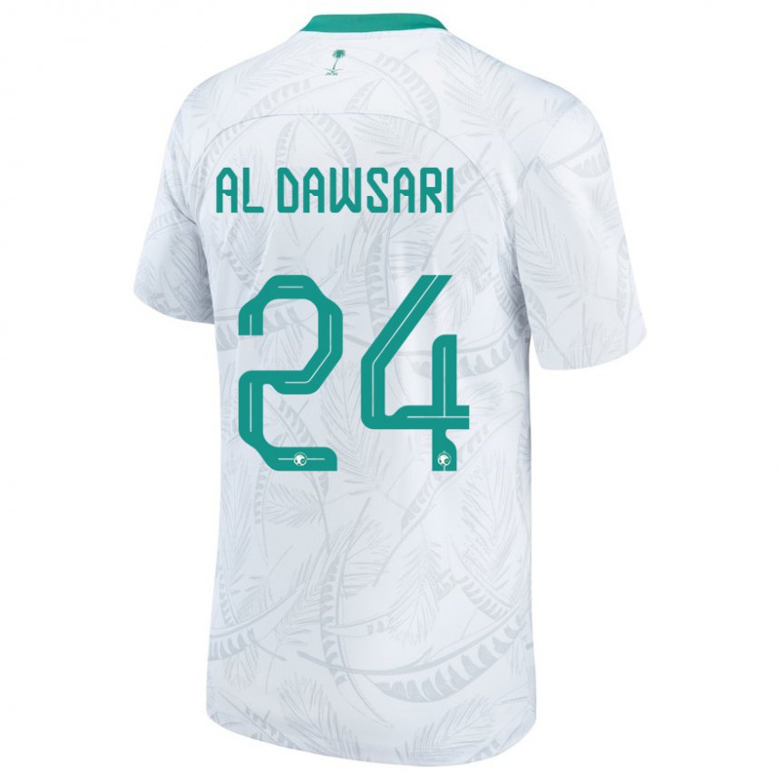 Bambino Maglia Arabia Saudita Nasser Al Dawsari #24 Bianco Kit Gara Home 22-24 Maglietta
