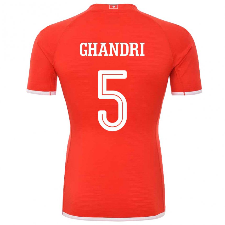 Bambino Maglia Tunisia Nader Ghandri #5 Rosso Kit Gara Home 22-24 Maglietta