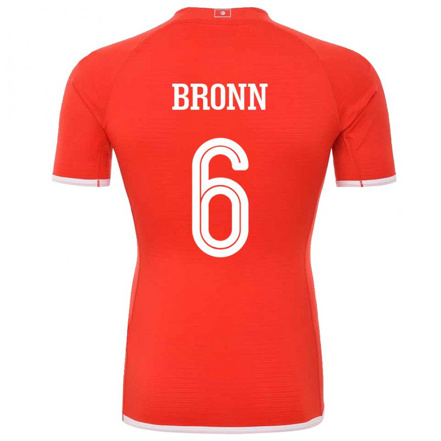 Bambino Maglia Tunisia Dylan Bronn #6 Rosso Kit Gara Home 22-24 Maglietta