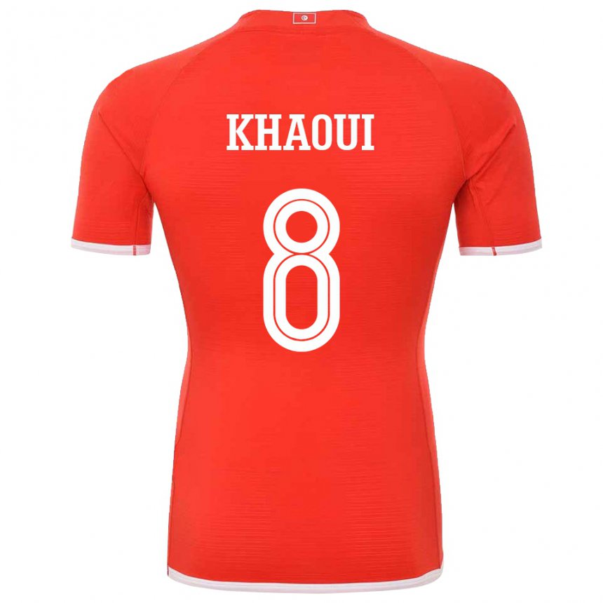 Bambino Maglia Tunisia Saif Eddine Khaoui #8 Rosso Kit Gara Home 22-24 Maglietta