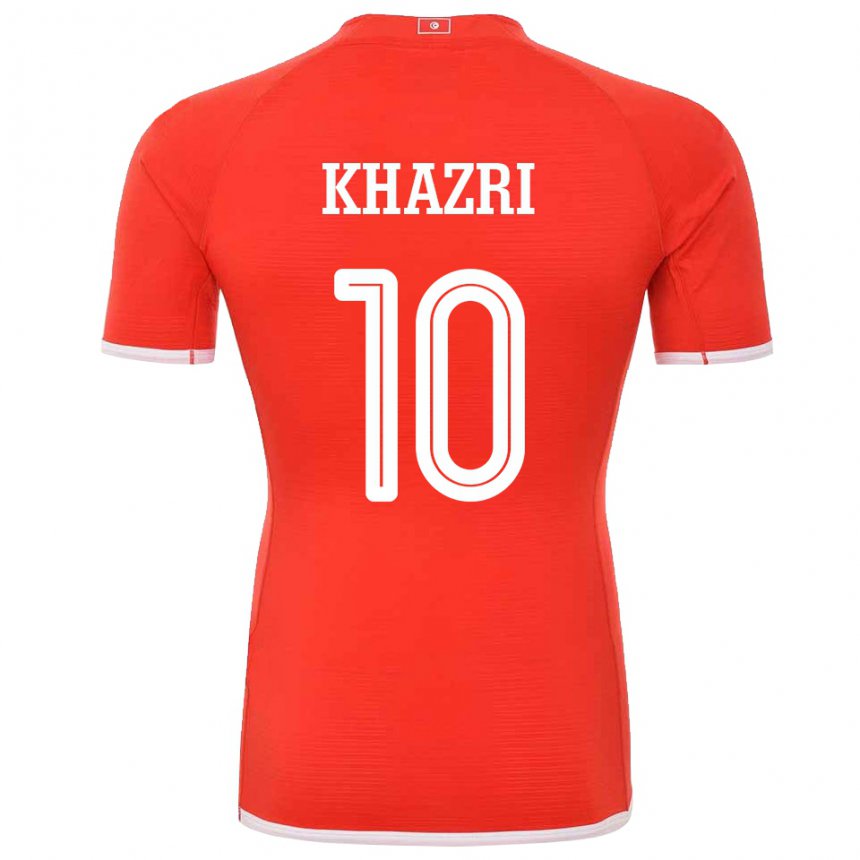 Bambino Maglia Tunisia Wahbi Khazri #10 Rosso Kit Gara Home 22-24 Maglietta