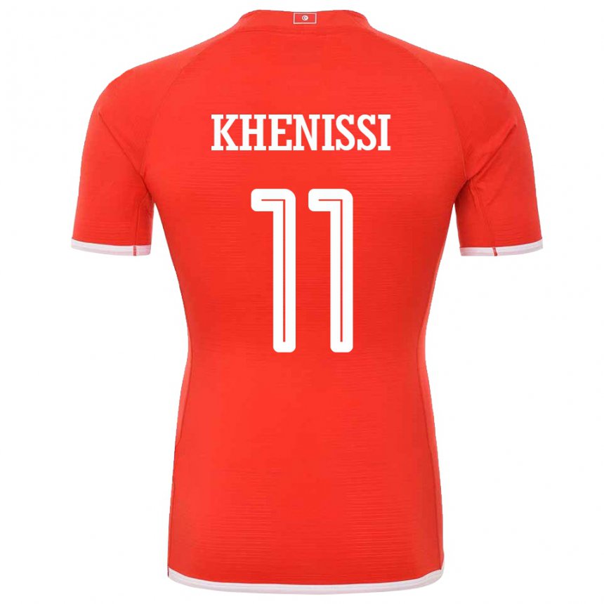 Bambino Maglia Tunisia Taha Yassine Khenissi #11 Rosso Kit Gara Home 22-24 Maglietta