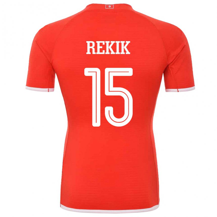 Bambino Maglia Tunisia Omar Rekik #15 Rosso Kit Gara Home 22-24 Maglietta