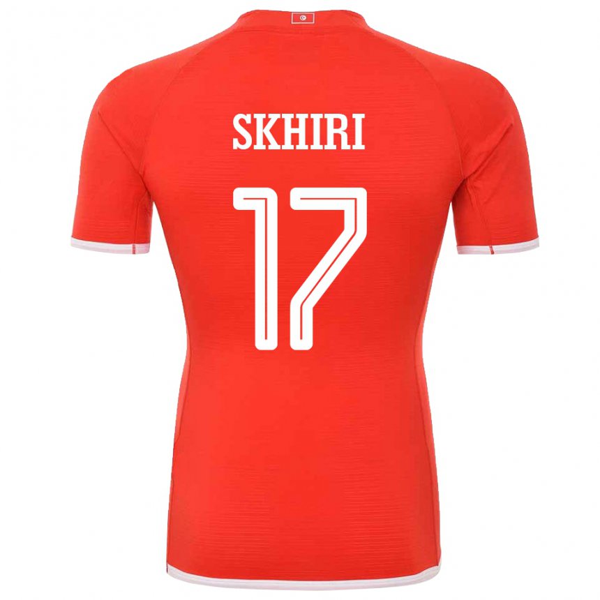 Bambino Maglia Tunisia Ellyes Skhiri #17 Rosso Kit Gara Home 22-24 Maglietta