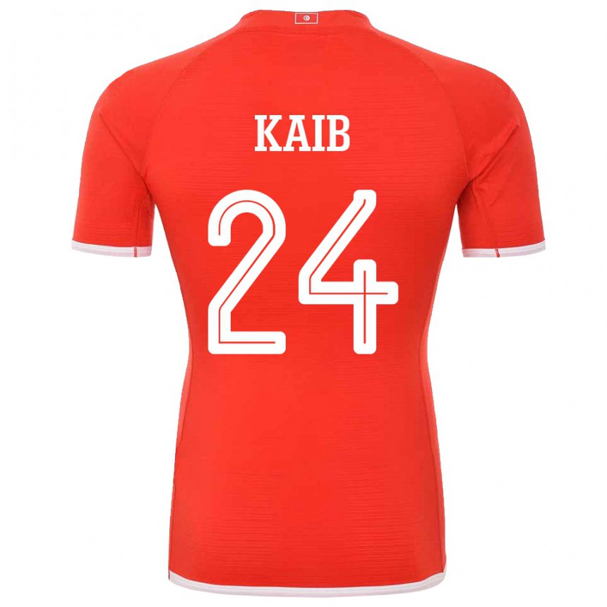 Bambino Maglia Tunisia Rami Kaib #24 Rosso Kit Gara Home 22-24 Maglietta