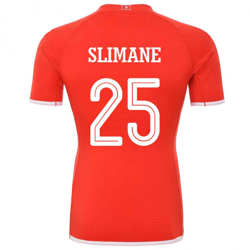 Bambino Maglia Tunisia Anis Ben Slimane #25 Rosso Kit Gara Home 22-24 Maglietta