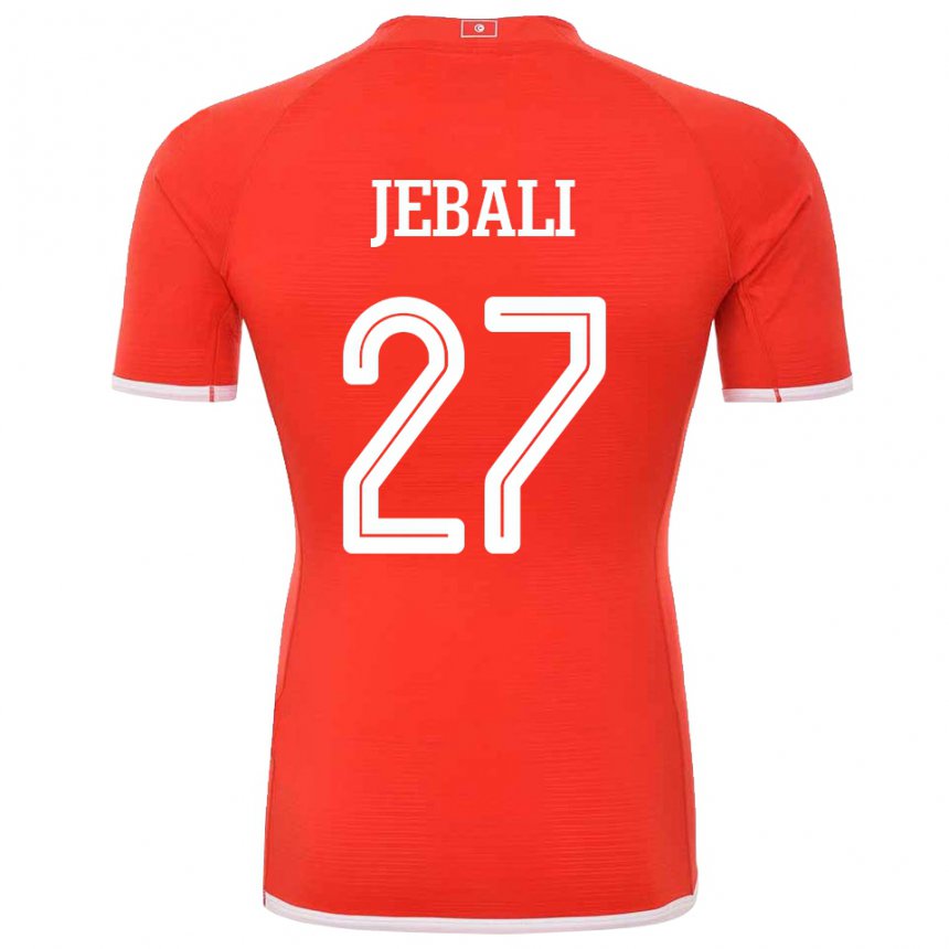 Bambino Maglia Tunisia Issam Jebali #27 Rosso Kit Gara Home 22-24 Maglietta