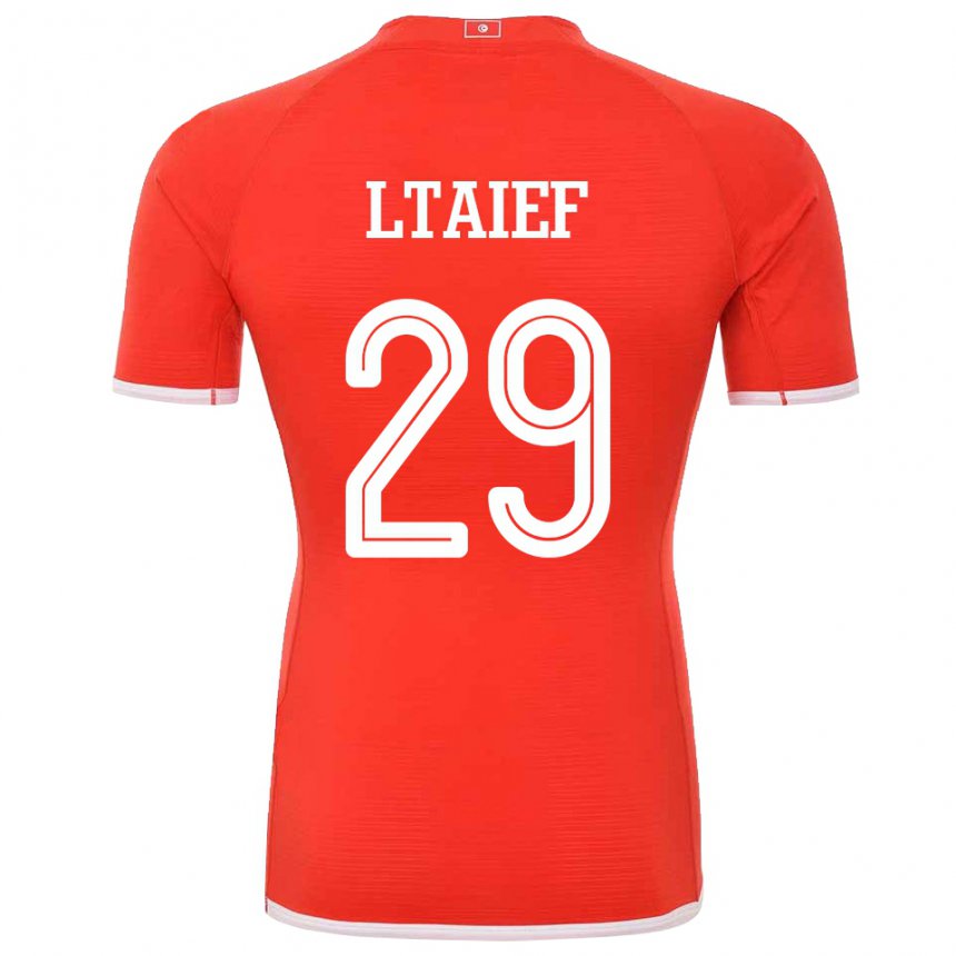 Bambino Maglia Tunisia Sayfallah Ltaief #29 Rosso Kit Gara Home 22-24 Maglietta