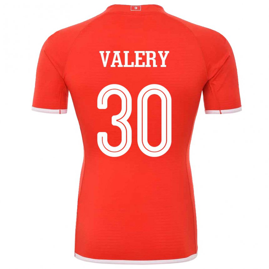 Bambino Maglia Tunisia Yann Valery #30 Rosso Kit Gara Home 22-24 Maglietta