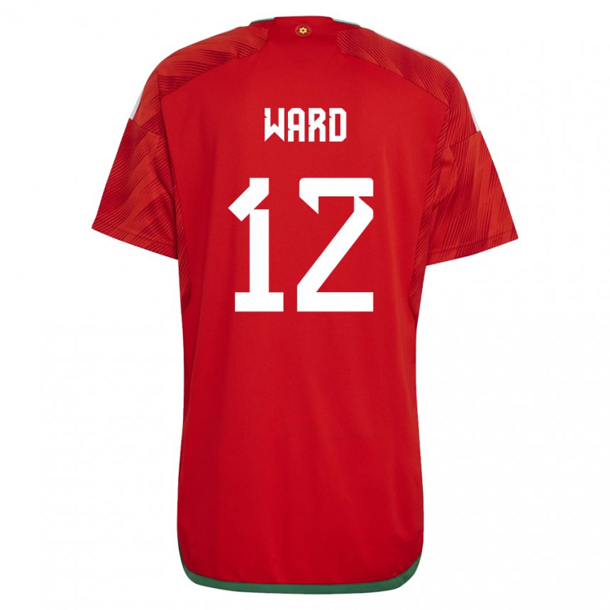 Bambino Maglia Galles Danny Ward #12 Rosso Kit Gara Home 22-24 Maglietta