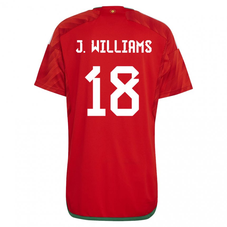 Bambino Maglia Galles Jonathan Williams #18 Rosso Kit Gara Home 22-24 Maglietta