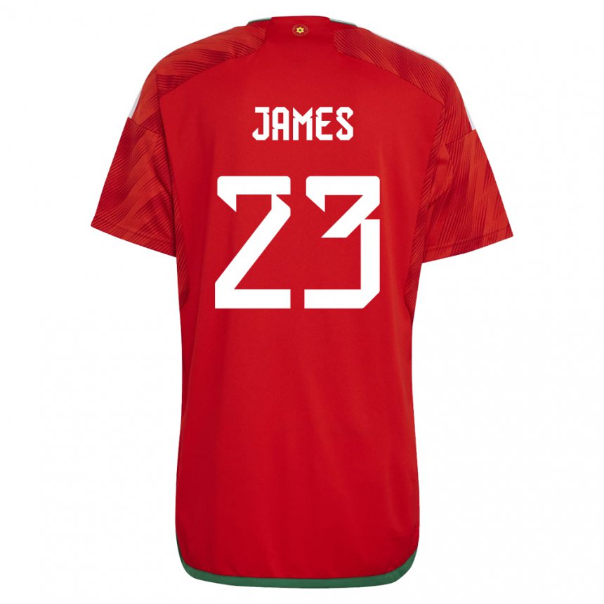 Bambino Maglia Galles Jordan James #23 Rosso Kit Gara Home 22-24 Maglietta