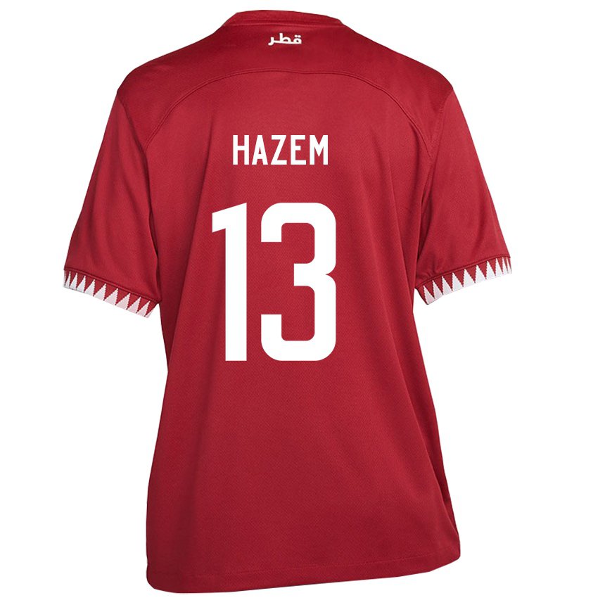 Bambino Maglia Qatar Hazem Shehata #13 Marrone Kit Gara Home 22-24 Maglietta