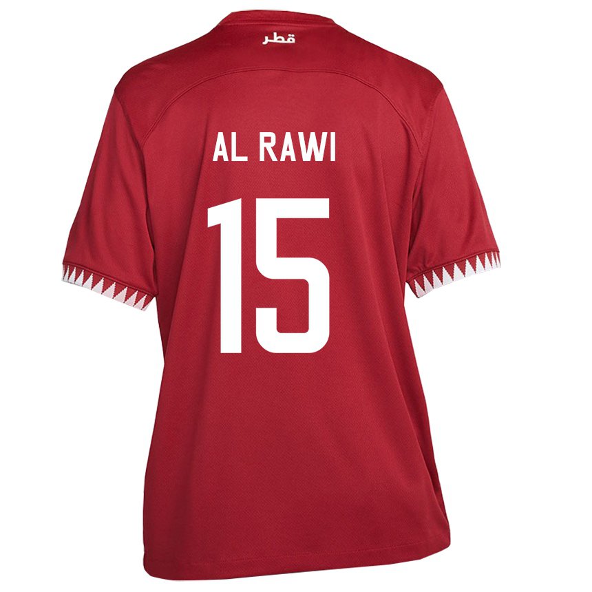 Bambino Maglia Qatar Bassam Al Rawi #15 Marrone Kit Gara Home 22-24 Maglietta