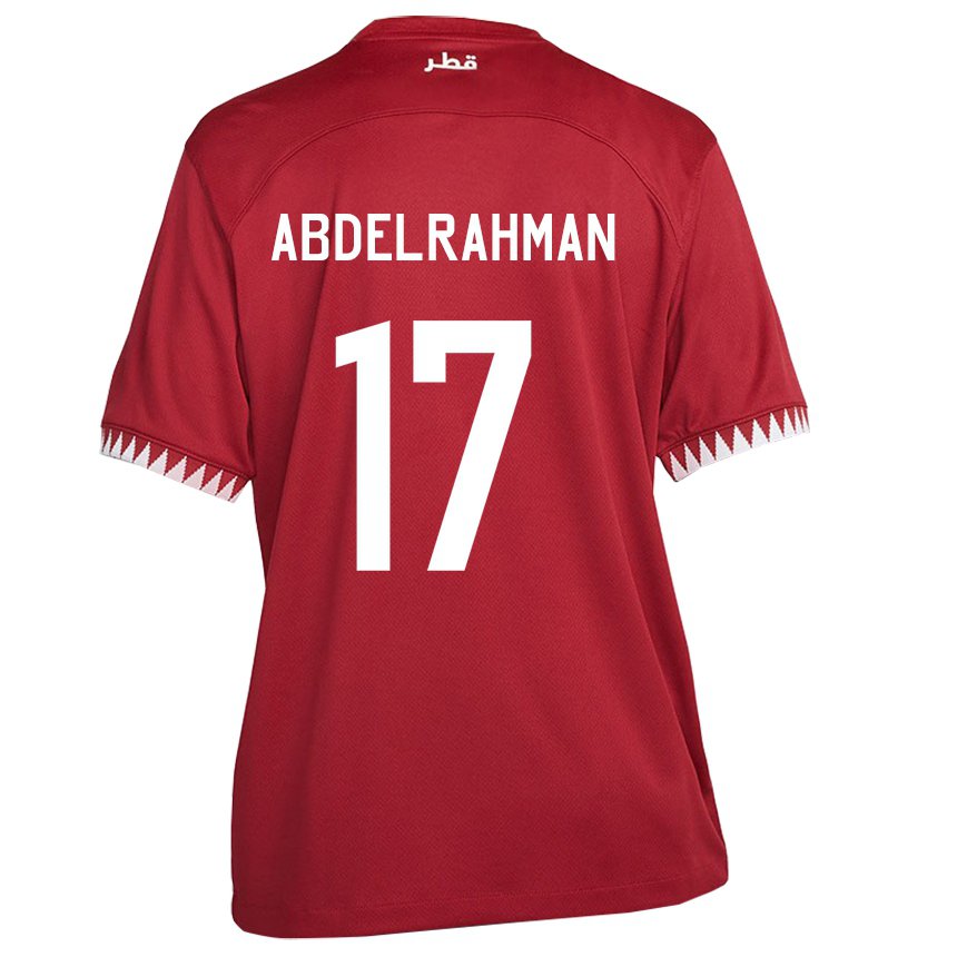 Bambino Maglia Qatar Abdelrahman Fahmi Moustafa #17 Marrone Kit Gara Home 22-24 Maglietta