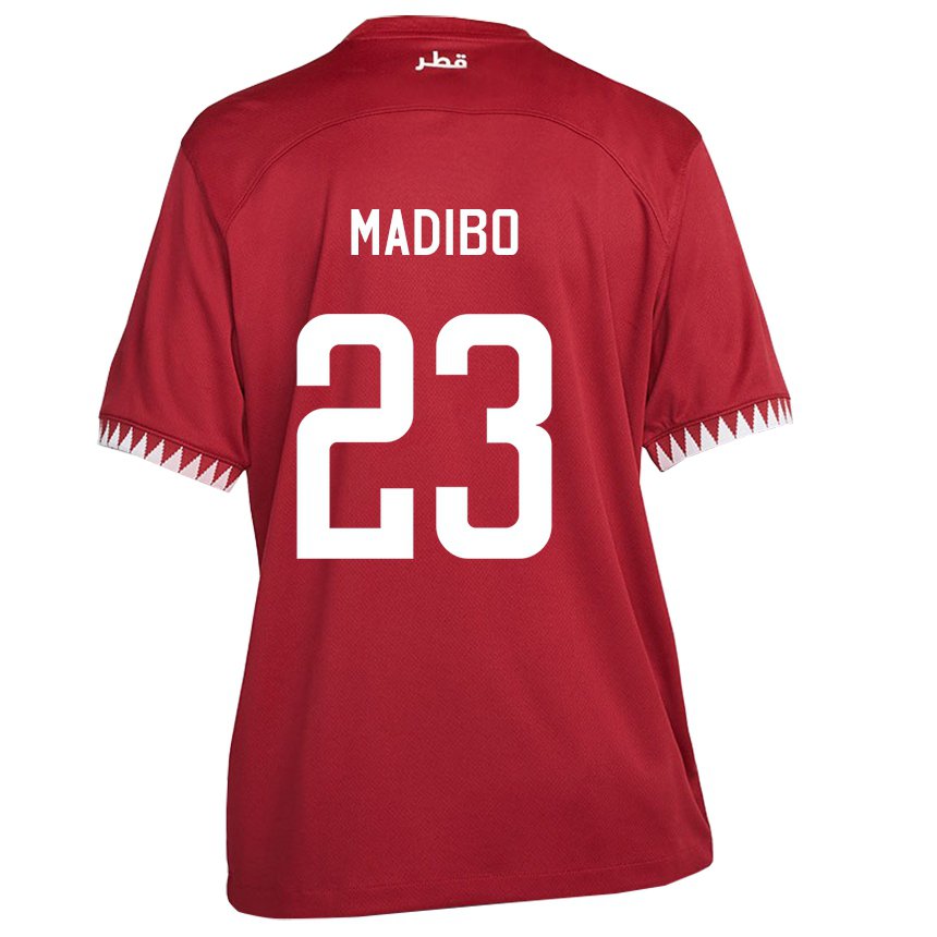 Bambino Maglia Qatar Assim Madibo #23 Marrone Kit Gara Home 22-24 Maglietta