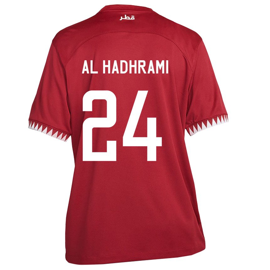 Bambino Maglia Qatar Naif Abdulraheem Al Hadhrami #24 Marrone Kit Gara Home 22-24 Maglietta