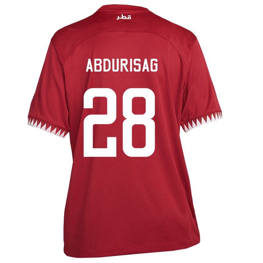 Bambino Maglia Qatar Yusuf Abdurisag #28 Marrone Kit Gara Home 22-24 Maglietta