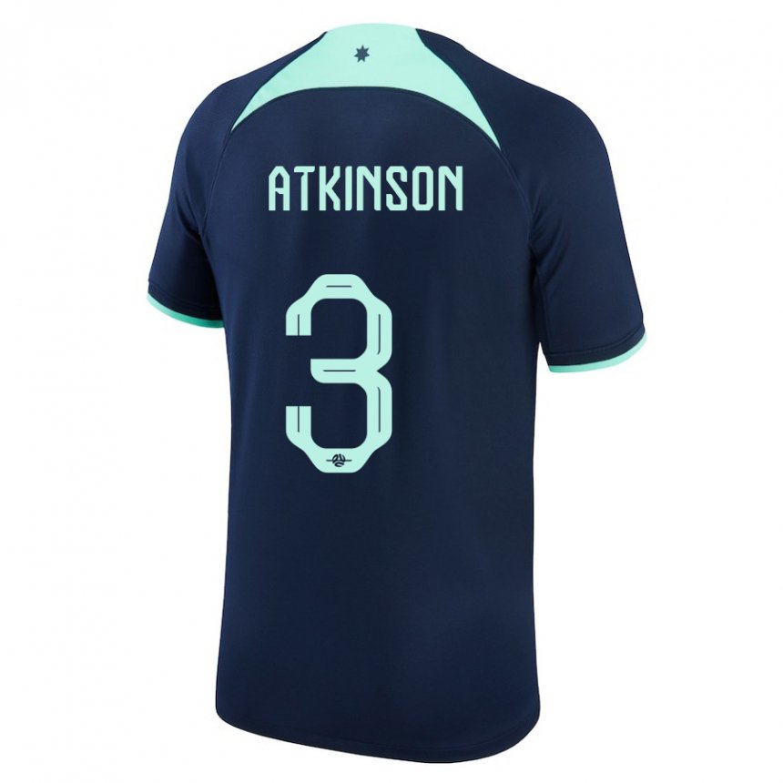 Bambino Maglia Australia Nathaniel Atkinson #3 Blu Scuro Kit Gara Away 22-24 Maglietta