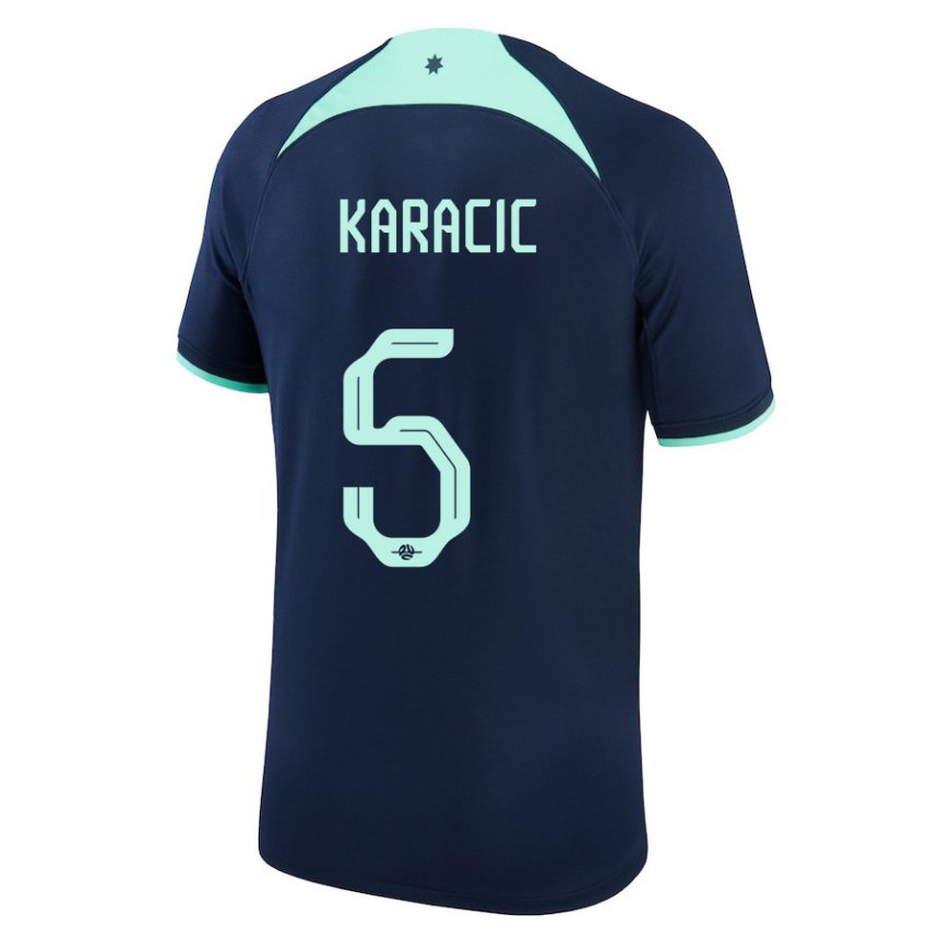 Bambino Maglia Australia Fran Karacic #5 Blu Scuro Kit Gara Away 22-24 Maglietta