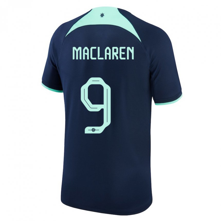 Bambino Maglia Australia Jamie Maclaren #9 Blu Scuro Kit Gara Away 22-24 Maglietta