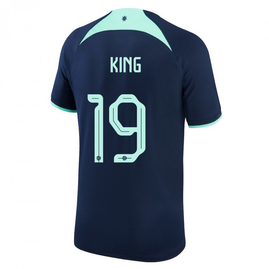 Bambino Maglia Australia Joel King #19 Blu Scuro Kit Gara Away 22-24 Maglietta