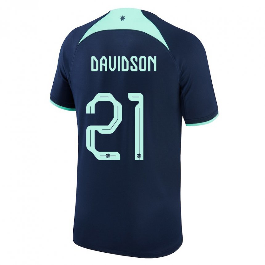 Bambino Maglia Australia Jason Davidson #21 Blu Scuro Kit Gara Away 22-24 Maglietta