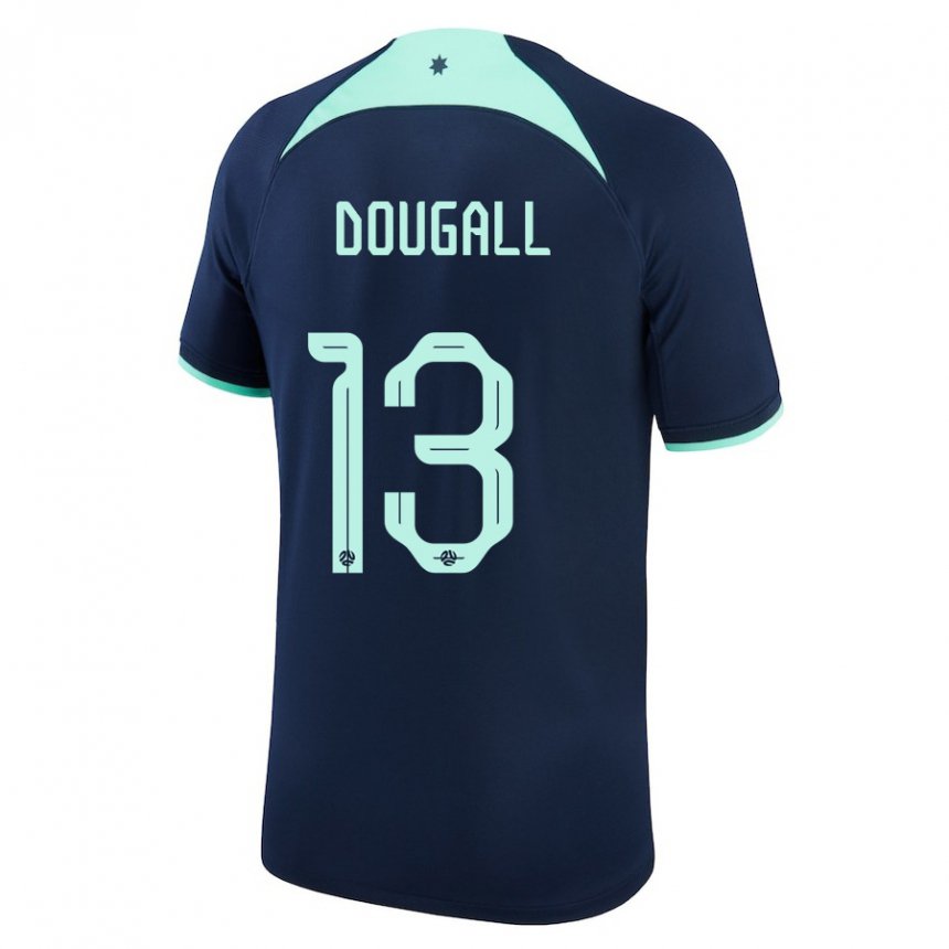 Bambino Maglia Australia Kenny Dougall #13 Blu Scuro Kit Gara Away 22-24 Maglietta