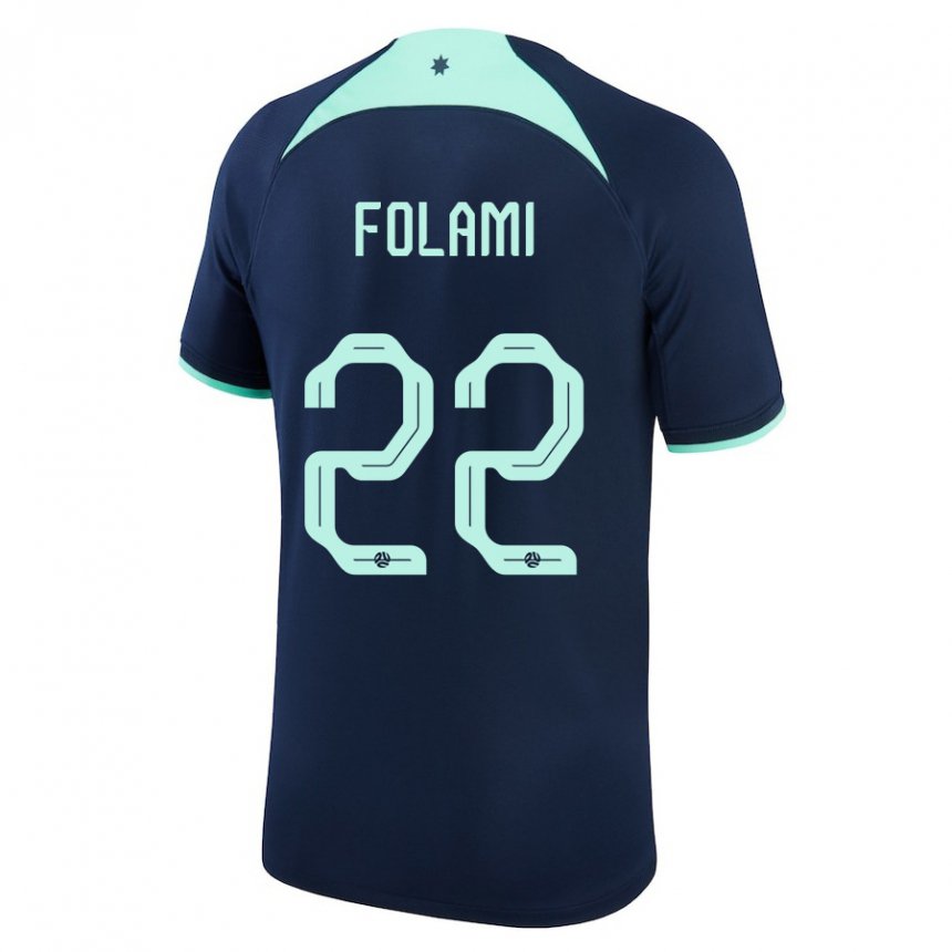 Bambino Maglia Australia Ben Folami #22 Blu Scuro Kit Gara Away 22-24 Maglietta