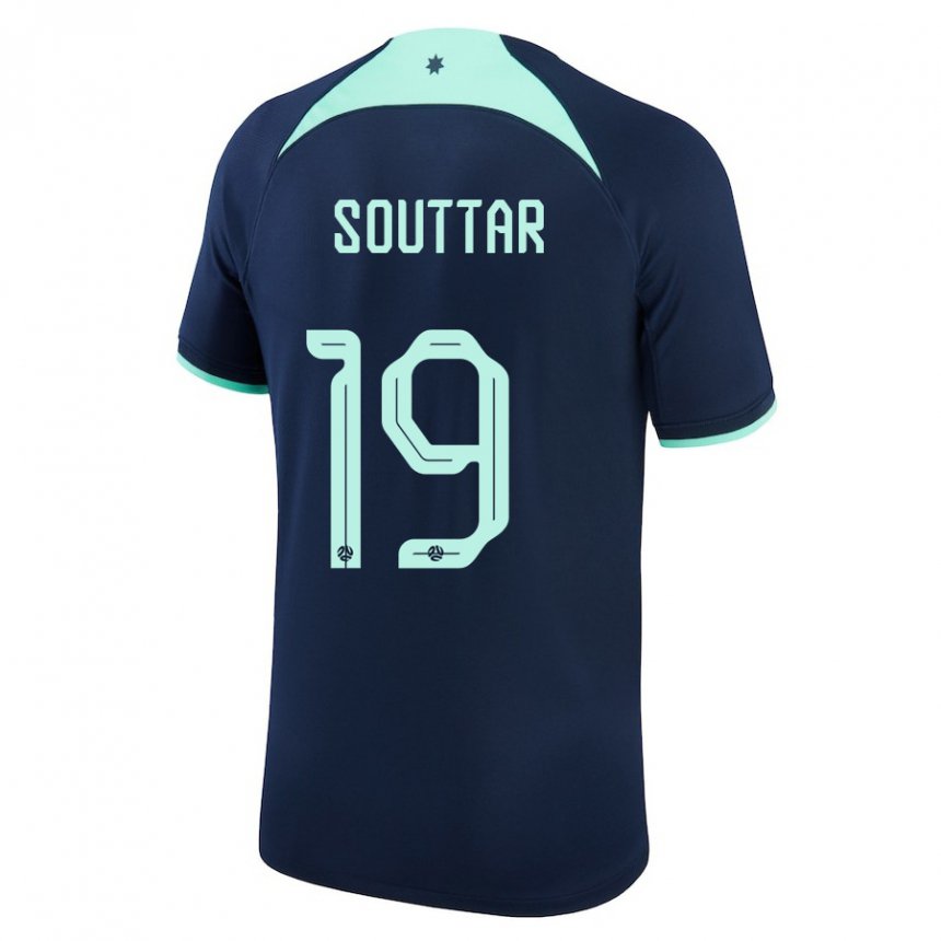 Bambino Maglia Australia Harry Souttar #19 Blu Scuro Kit Gara Away 22-24 Maglietta