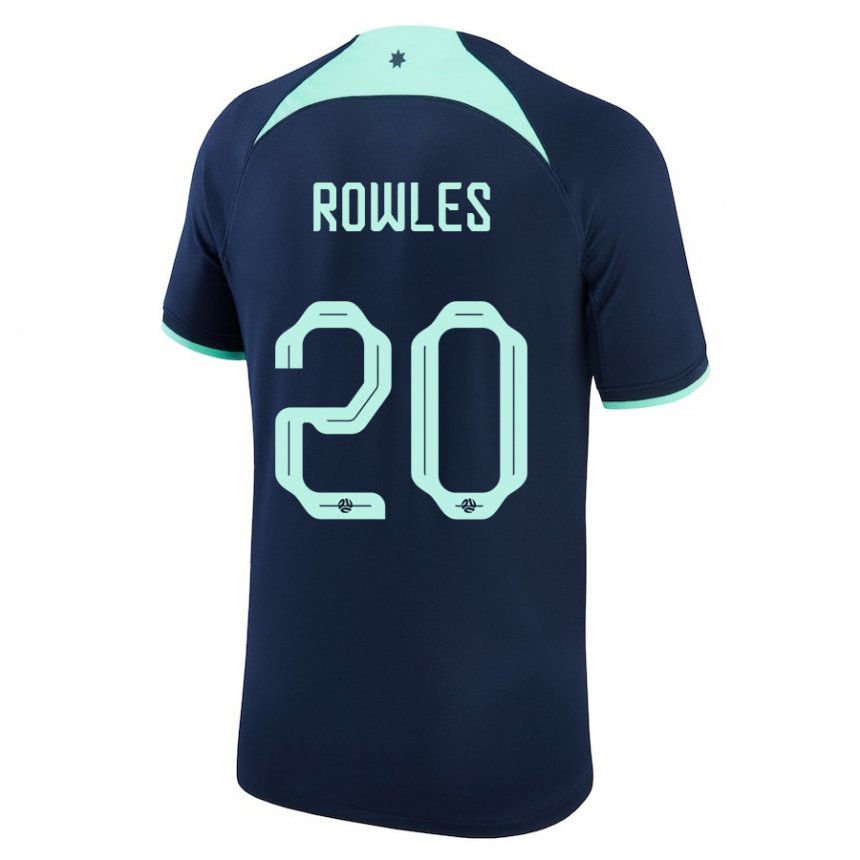 Bambino Maglia Australia Kye Rowles #20 Blu Scuro Kit Gara Away 22-24 Maglietta