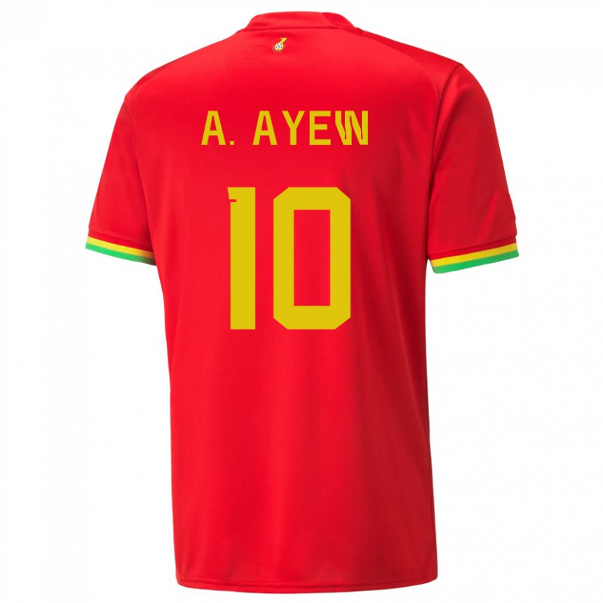 Bambino Maglia Ghana Andre Ayew #10 Rosso Kit Gara Away 22-24 Maglietta