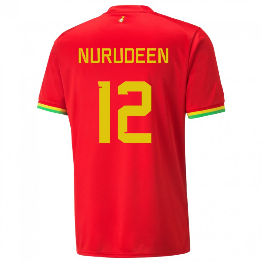 Bambino Maglia Ghana Abdul Nurudeen #12 Rosso Kit Gara Away 22-24 Maglietta