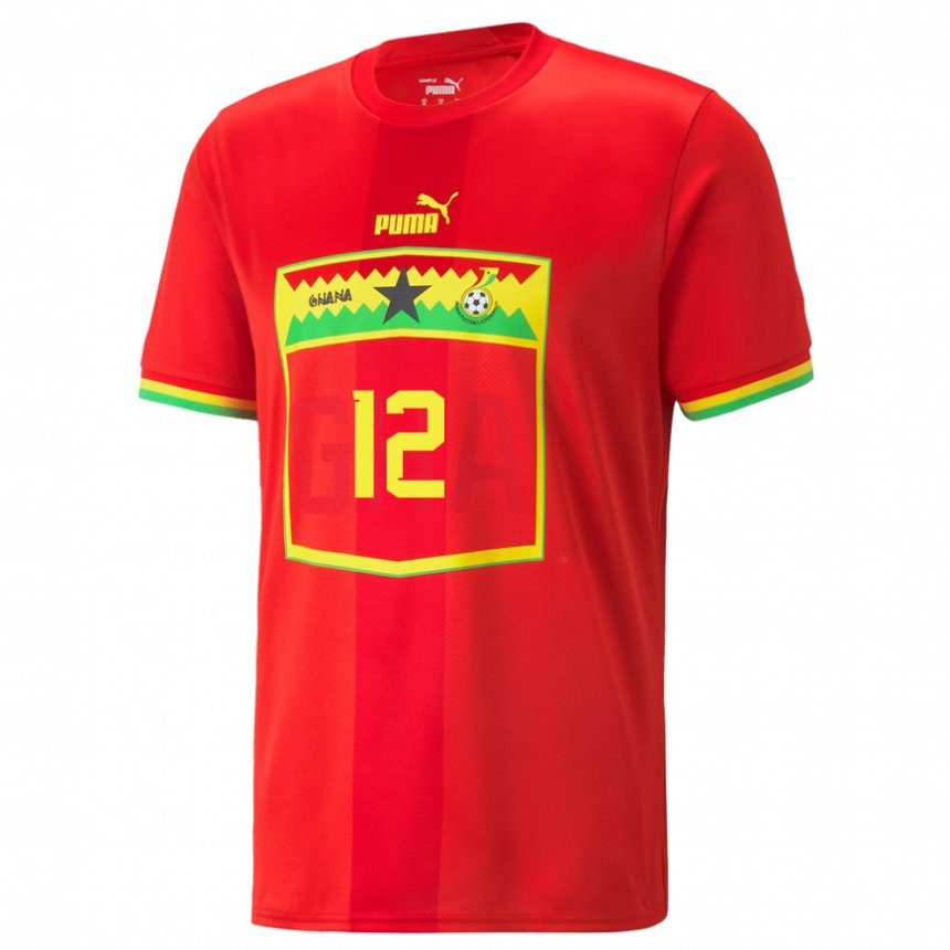 Bambino Maglia Ghana Abdul Nurudeen #12 Rosso Kit Gara Away 22-24 Maglietta