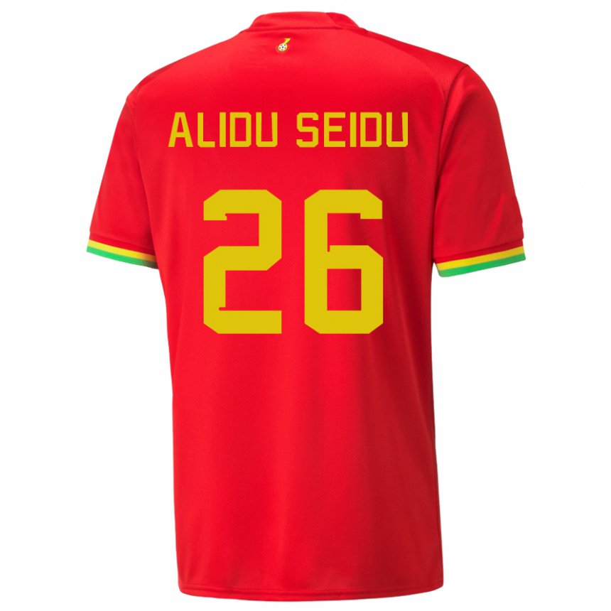 Bambino Maglia Ghana Alidu Seidu #26 Rosso Kit Gara Away 22-24 Maglietta